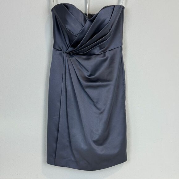 David’s Bridal Short Strapless Dress Pewter Grey 4 - Picture 1 of 10